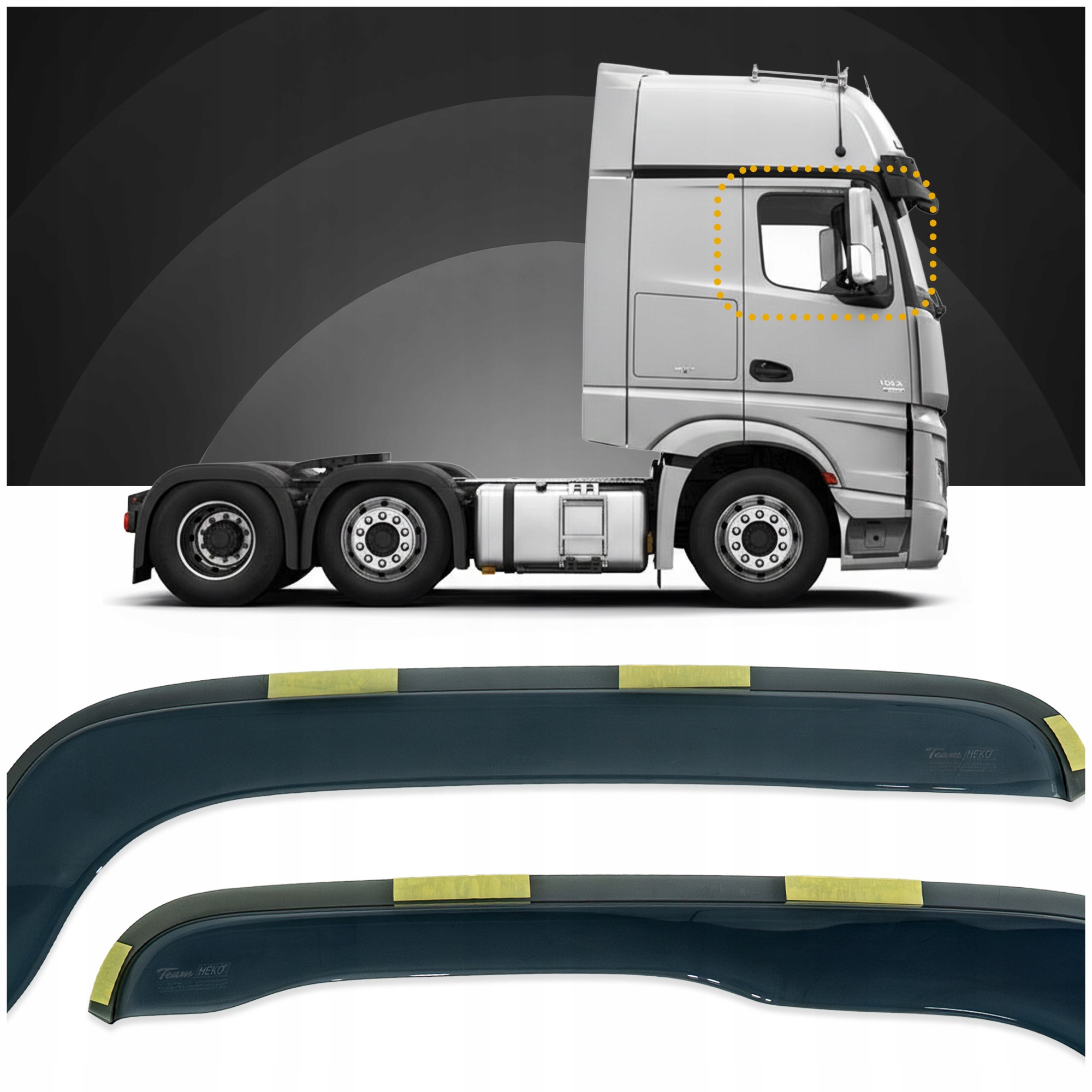 Deflektory bočných okien Heko pre Mercedes Actros IV MP4 2011-2018 2 ks