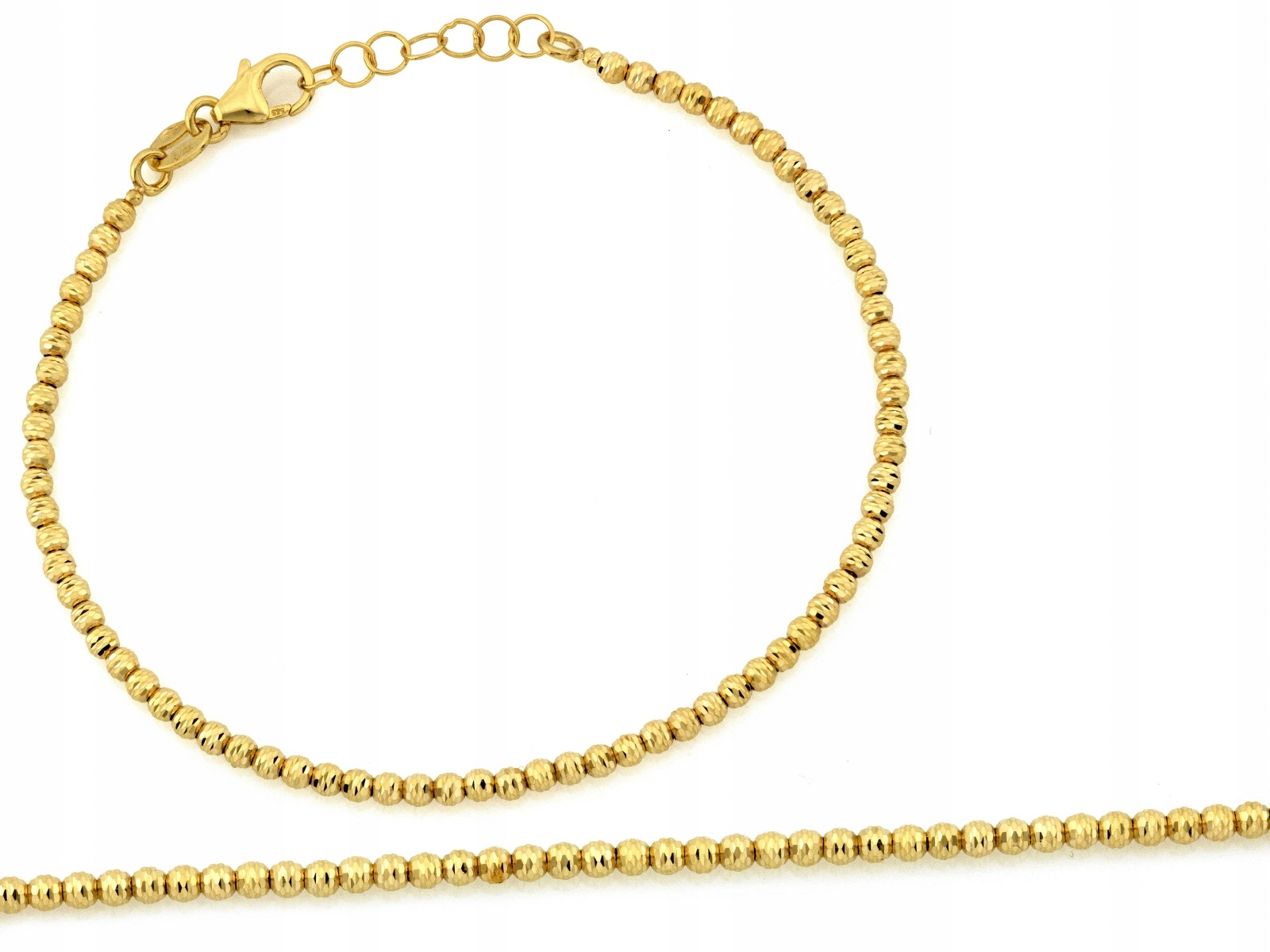 Náramek zlatý 585 diamantové 3.20g kuličky Kuličky bez kamenů r19