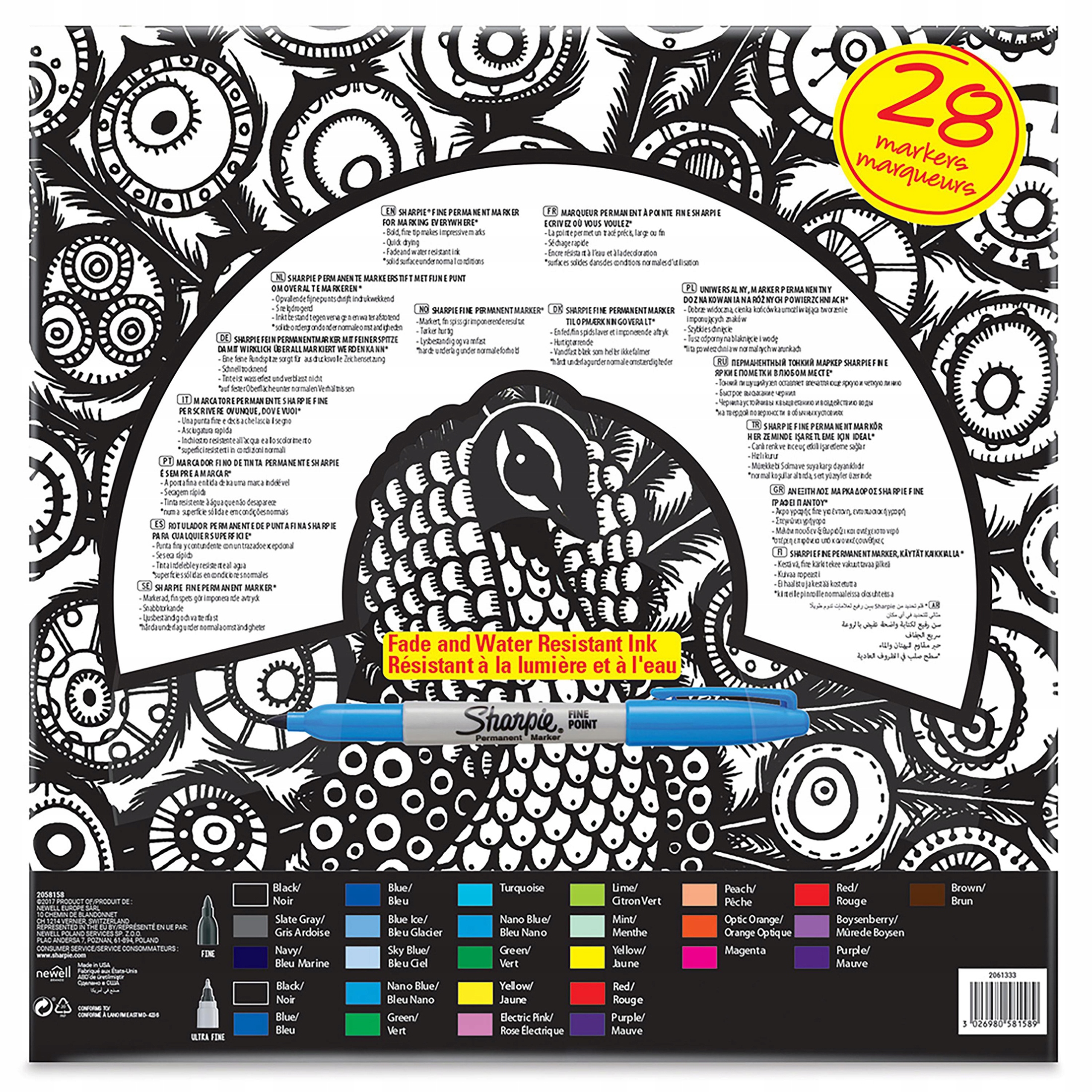 Zestaw markerów permanentnych Sharpie Fine mix 28k Rodzaj promarkery