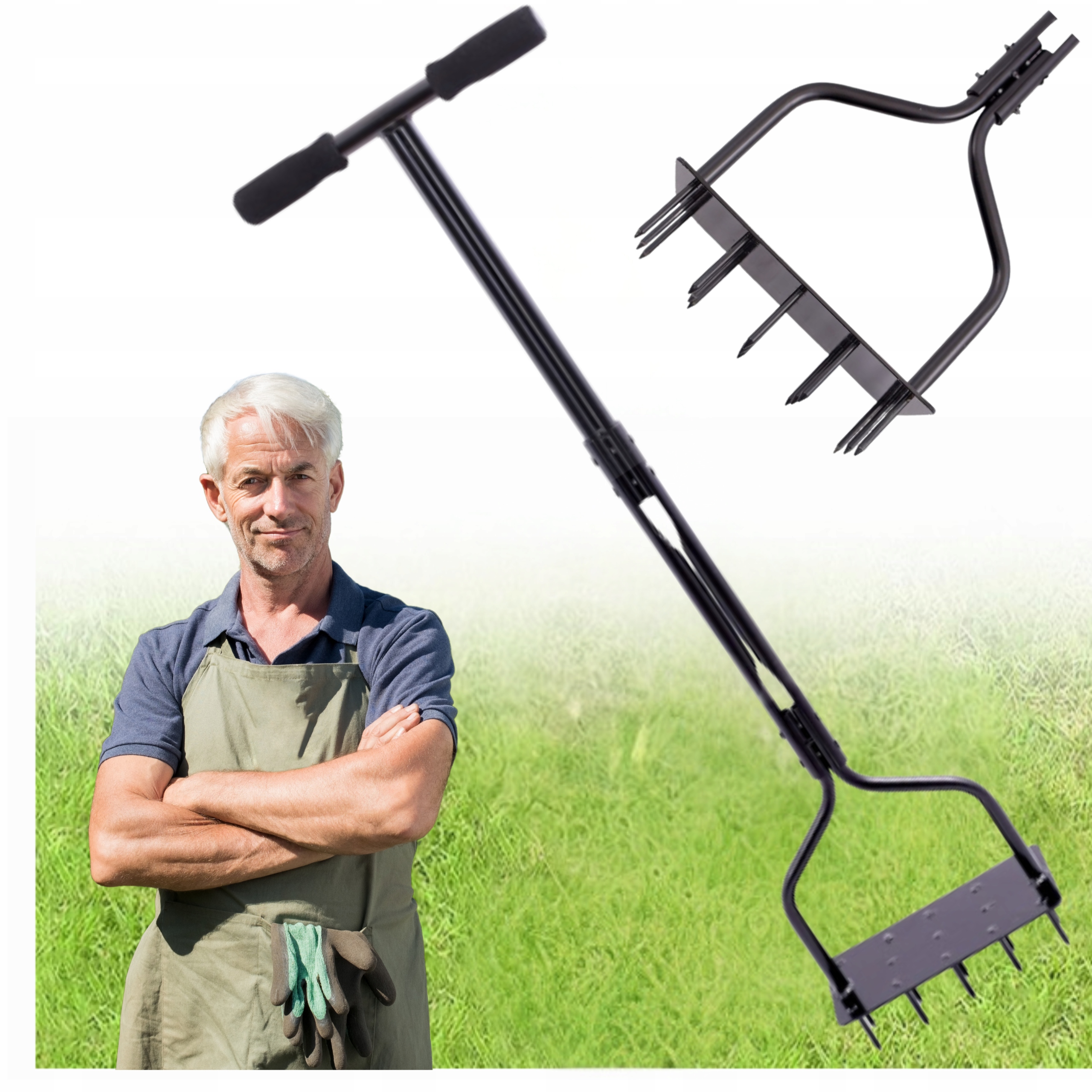 Provzdušňovač Ruční Vertikutátor Pro Trávy Trávníku A Půdu Provzdušňování 15 Hrotů