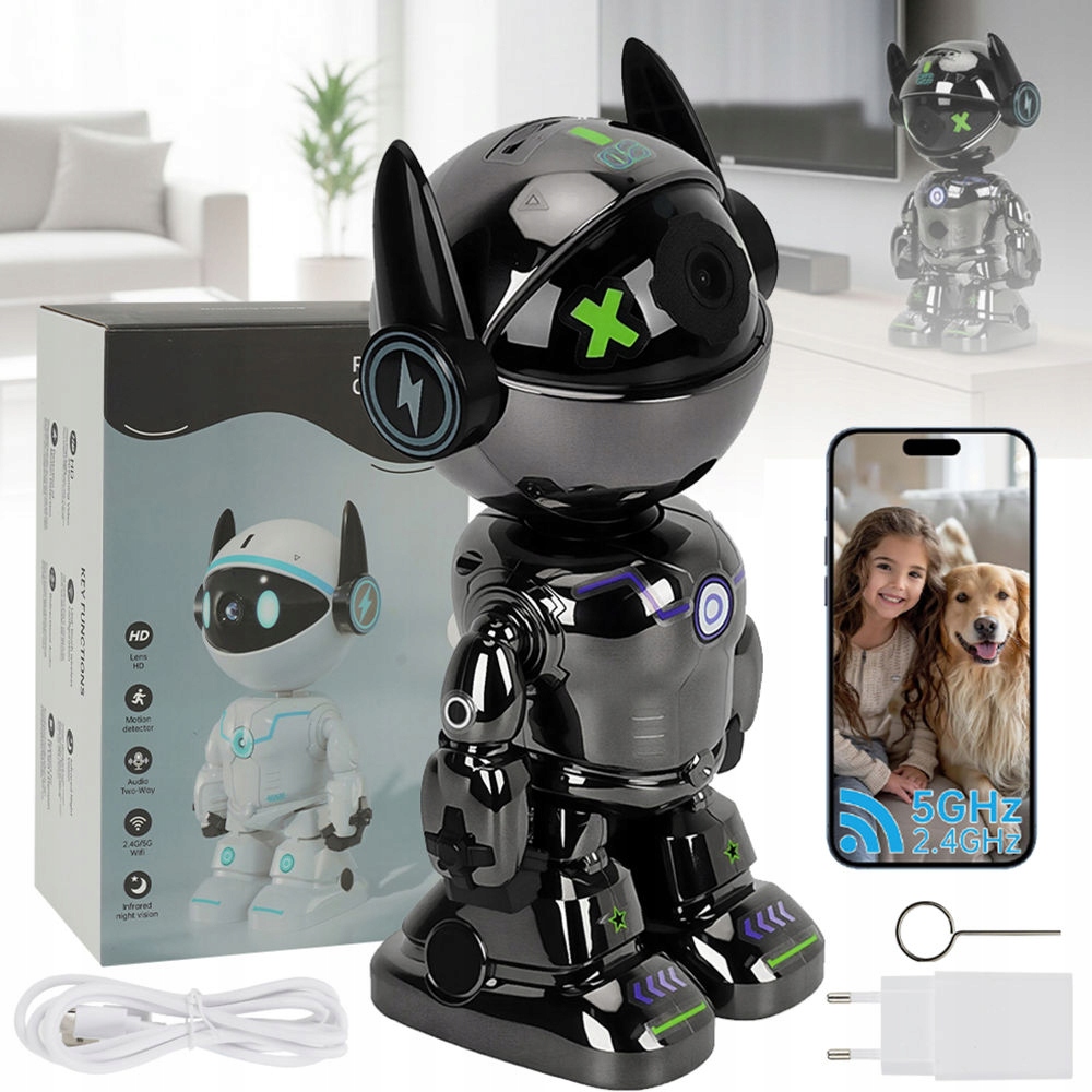 Robota Kamera Wifi Detekcja Ruchu 2 Mp Hd 1080 P Ir Kamerka Na Telefon