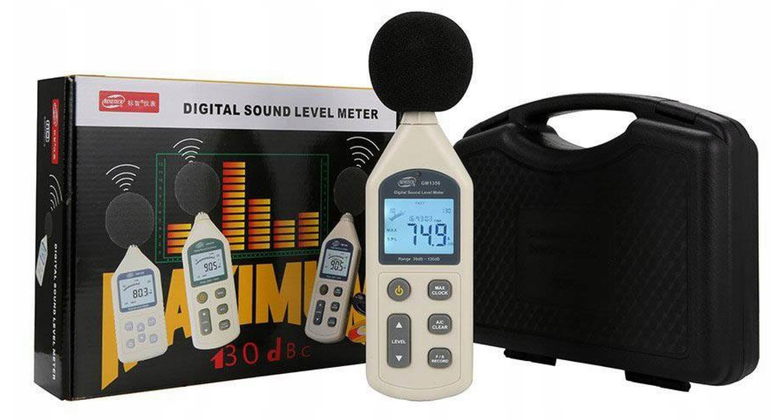 SONOMETR DECYBELOMIERZ MIERNIK NATĘŻENIA POZIOMU DŹWIĘKU, HAŁASU LCD USB PC Marka Benetech