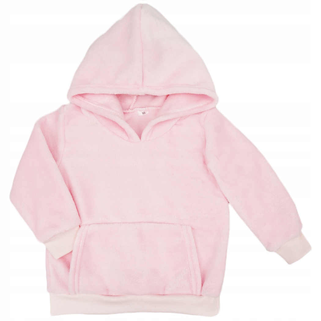 

Bluza r.140 ocieplana kangurka różowa Pluszowa