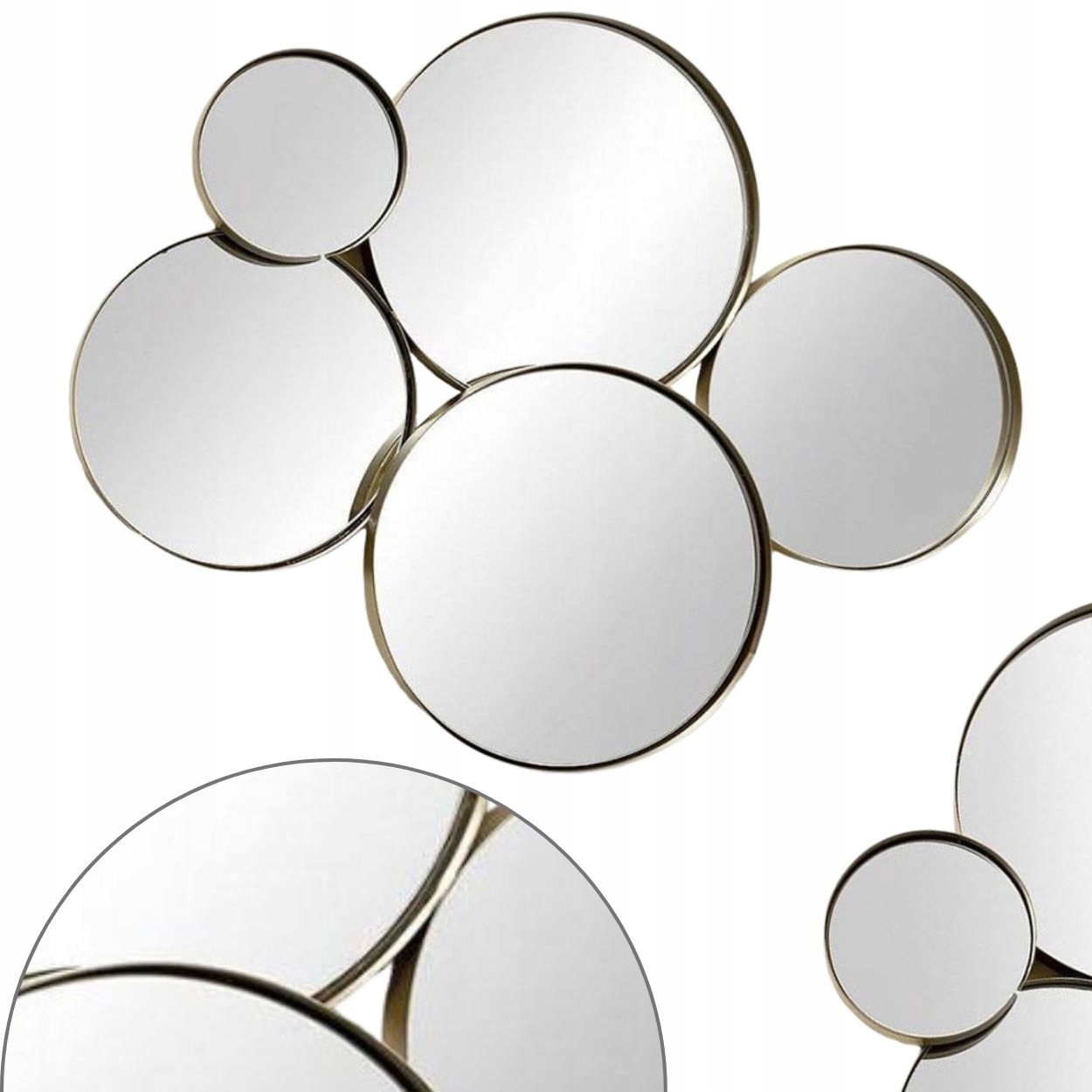 Veľké Zlaté Nástenné Zrkadlo Moderné Do Obývacej Izby Glamour Dekoračná Ozdoba