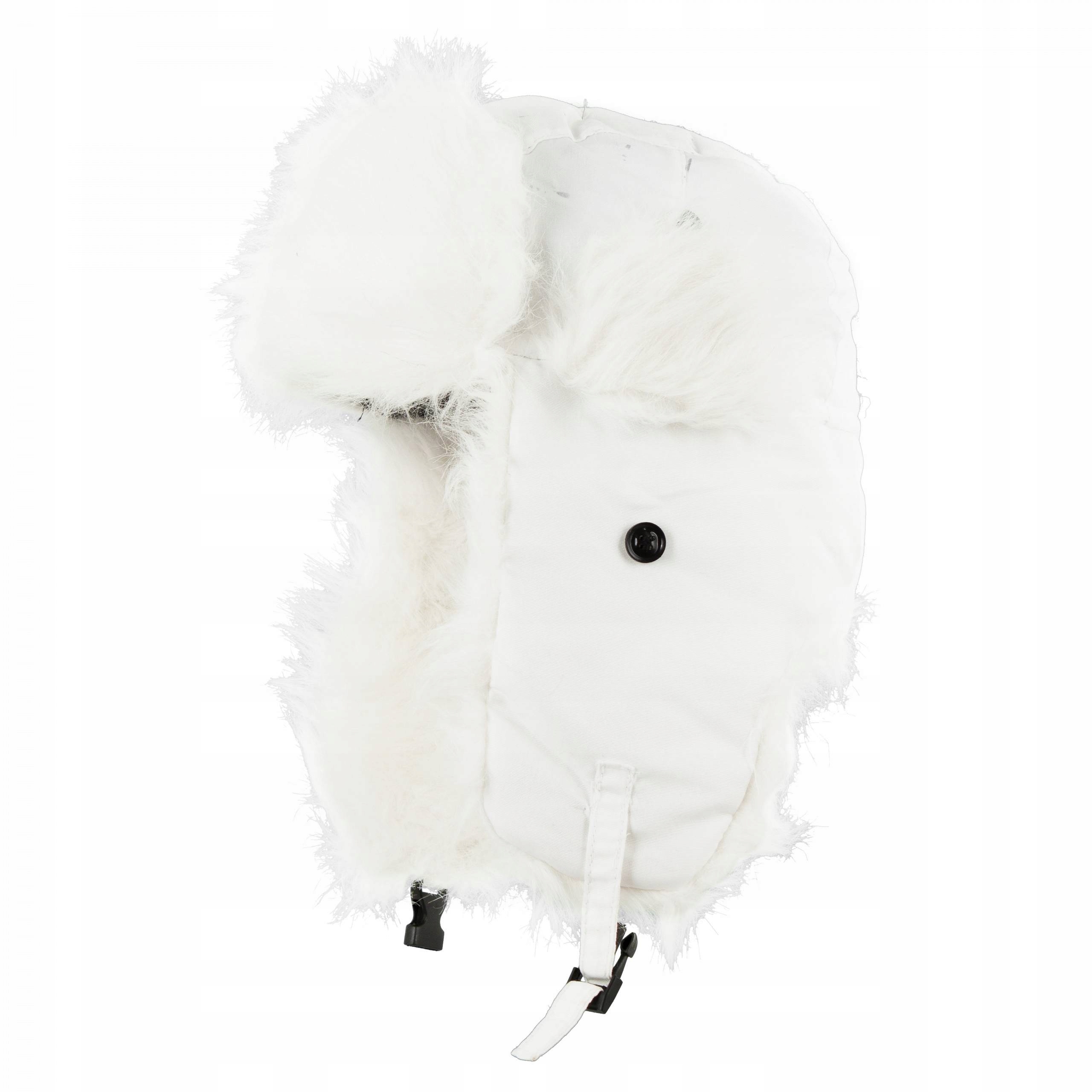 

W196 Ciepła zimowa czapka uszatka biała polar