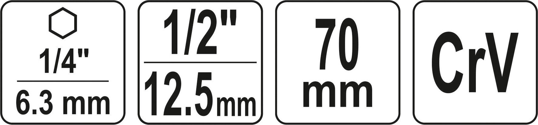 Adapter do nasadek 1/2 70mm yt-04627 yato Marka Yato