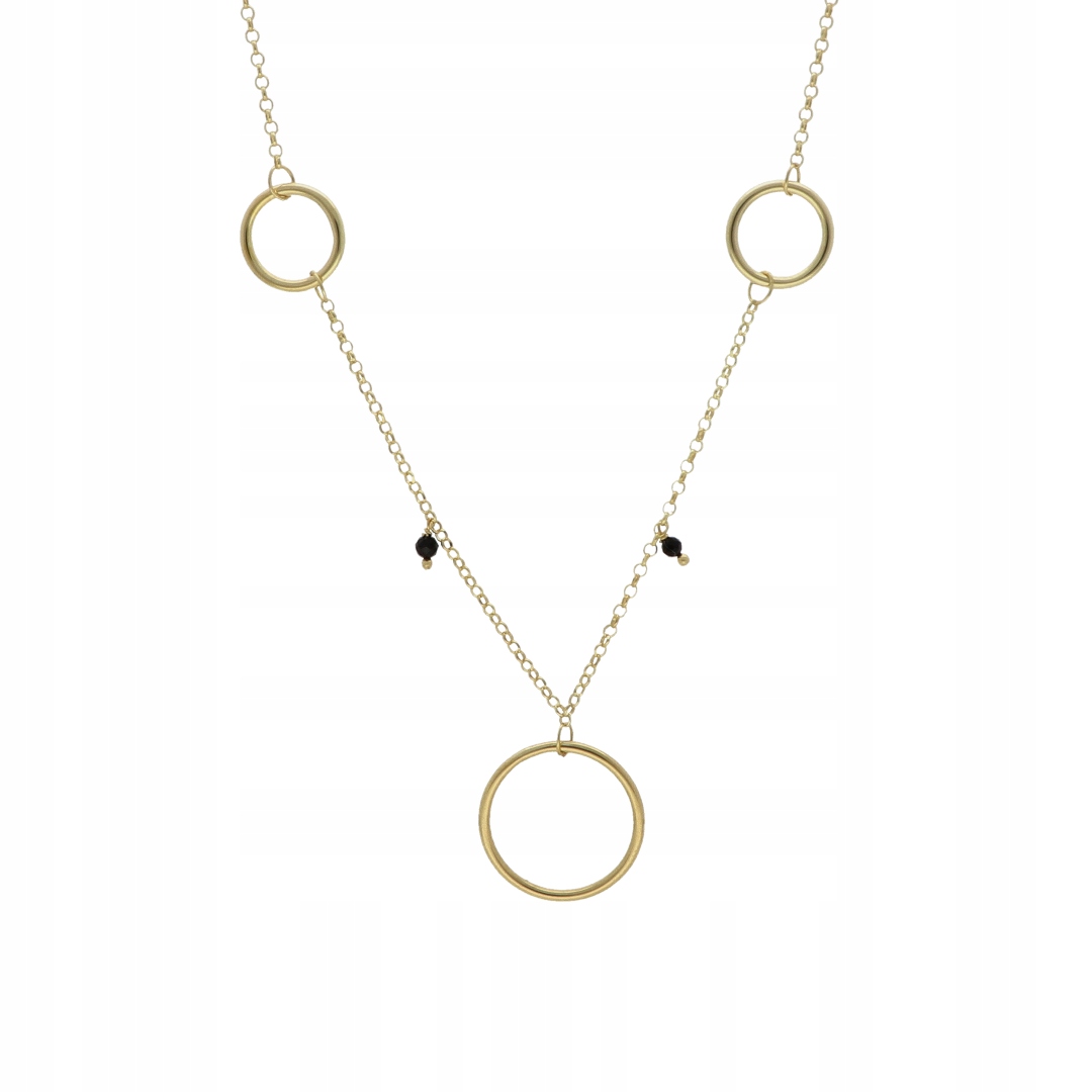 Náhrdelník s kroužky a onyxy stříbro