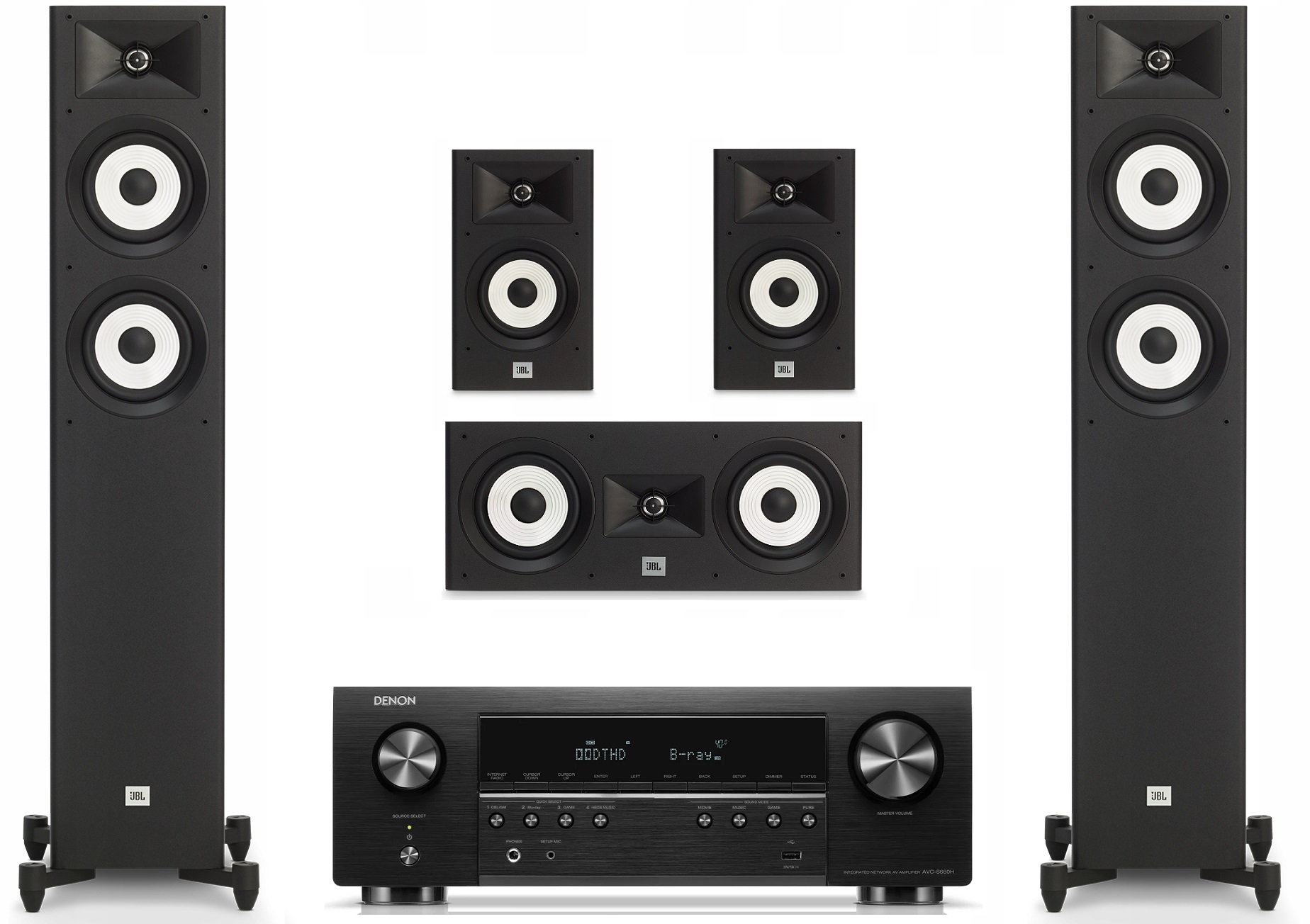 JBL STAGE A170 A120 A125C DENON AVC-S660H KINO 5.0