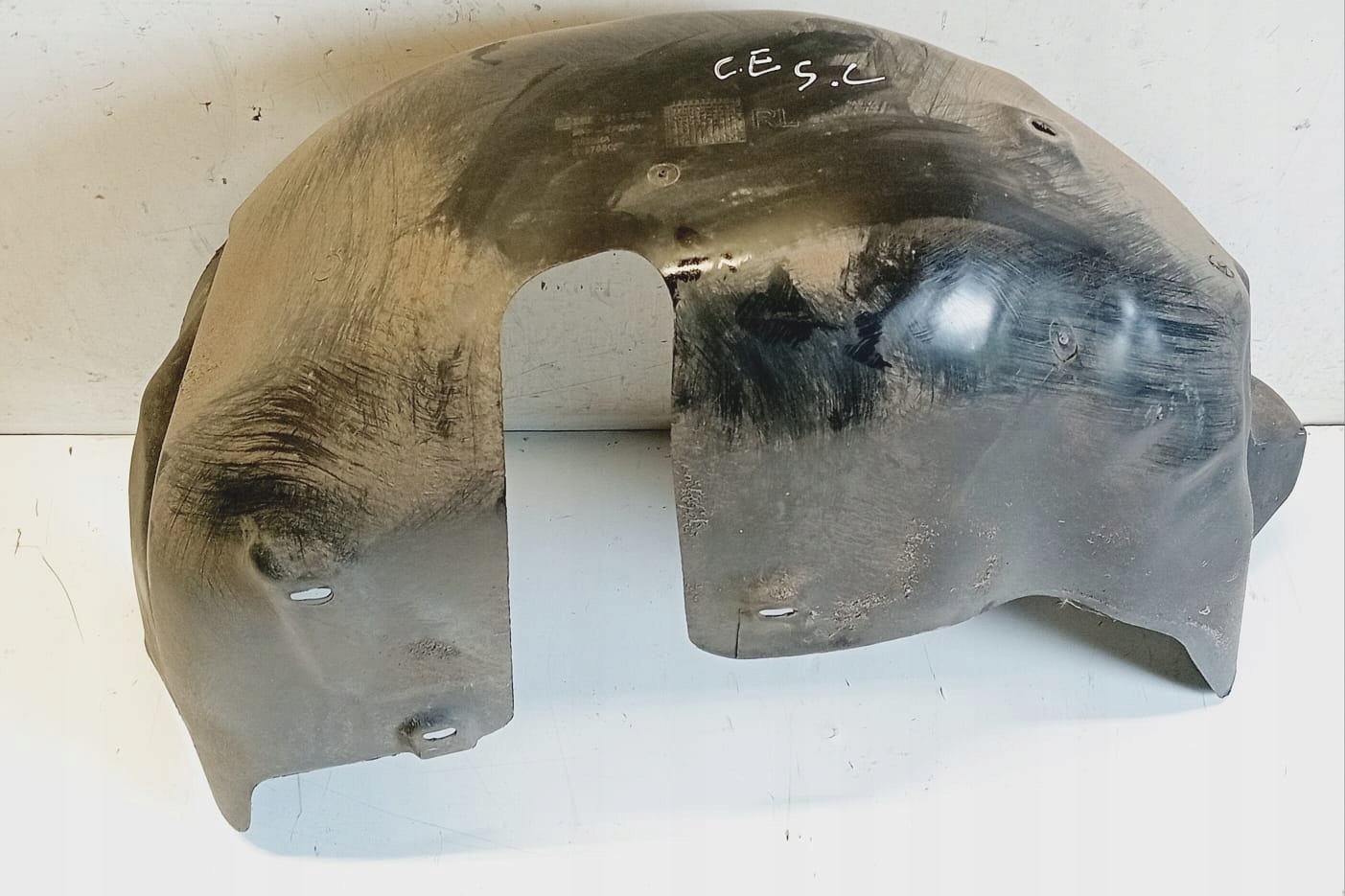 OPEL CORSA E, mudguard plastic,rear. left,original,left rear part