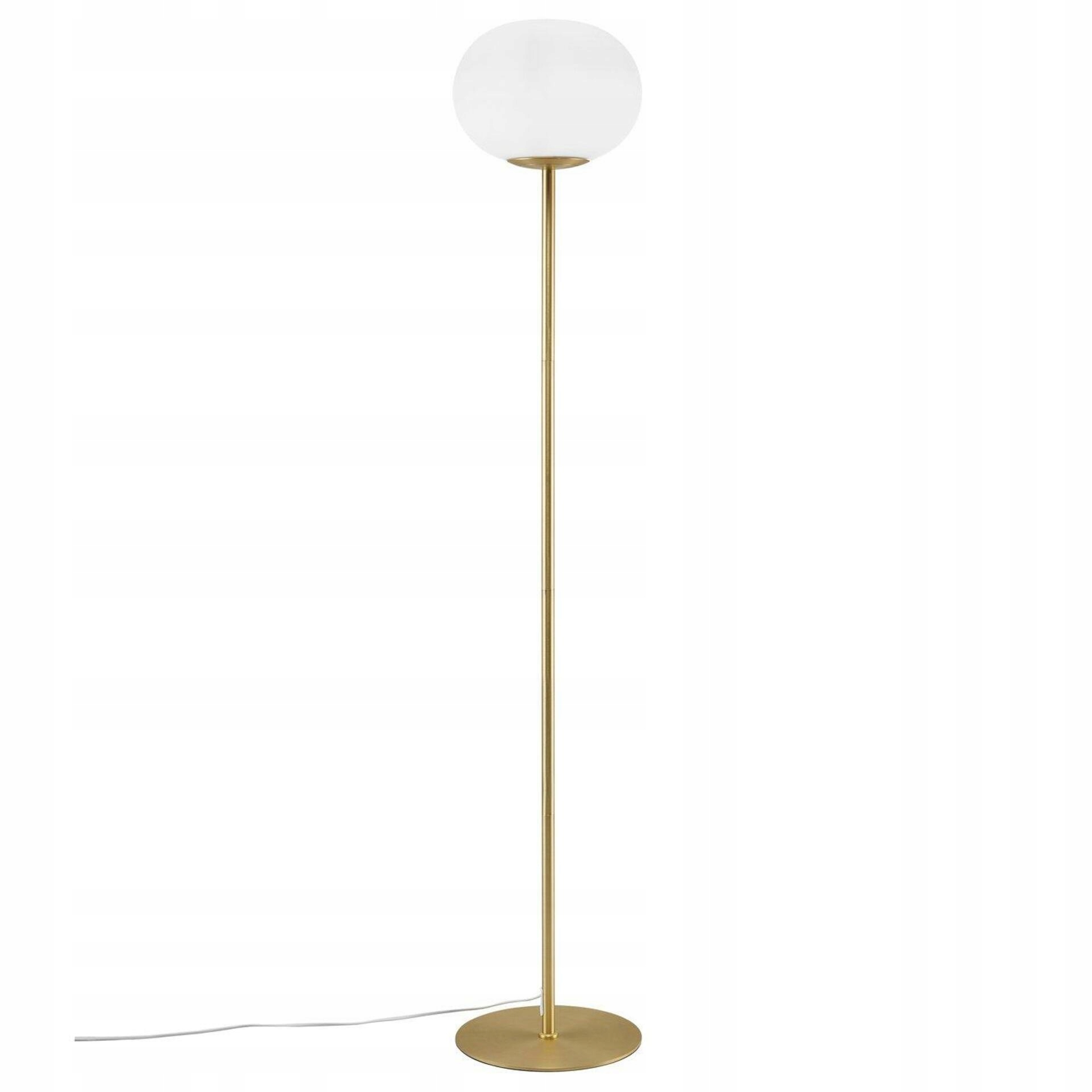 Nordlux Alton stojacia lampa E27 25W opálové sklo mosadz 150cm