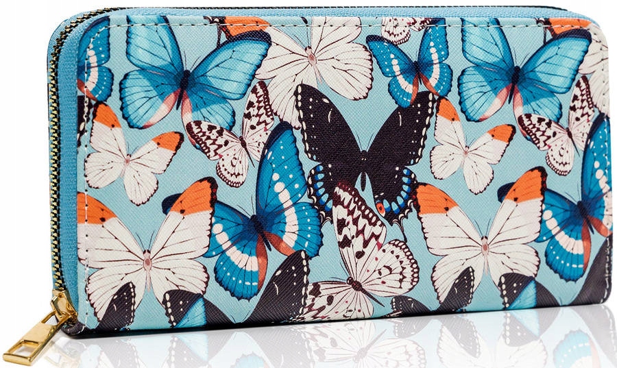 

Portfel błękitny motyle print Cavaldi JBT-01-89-10