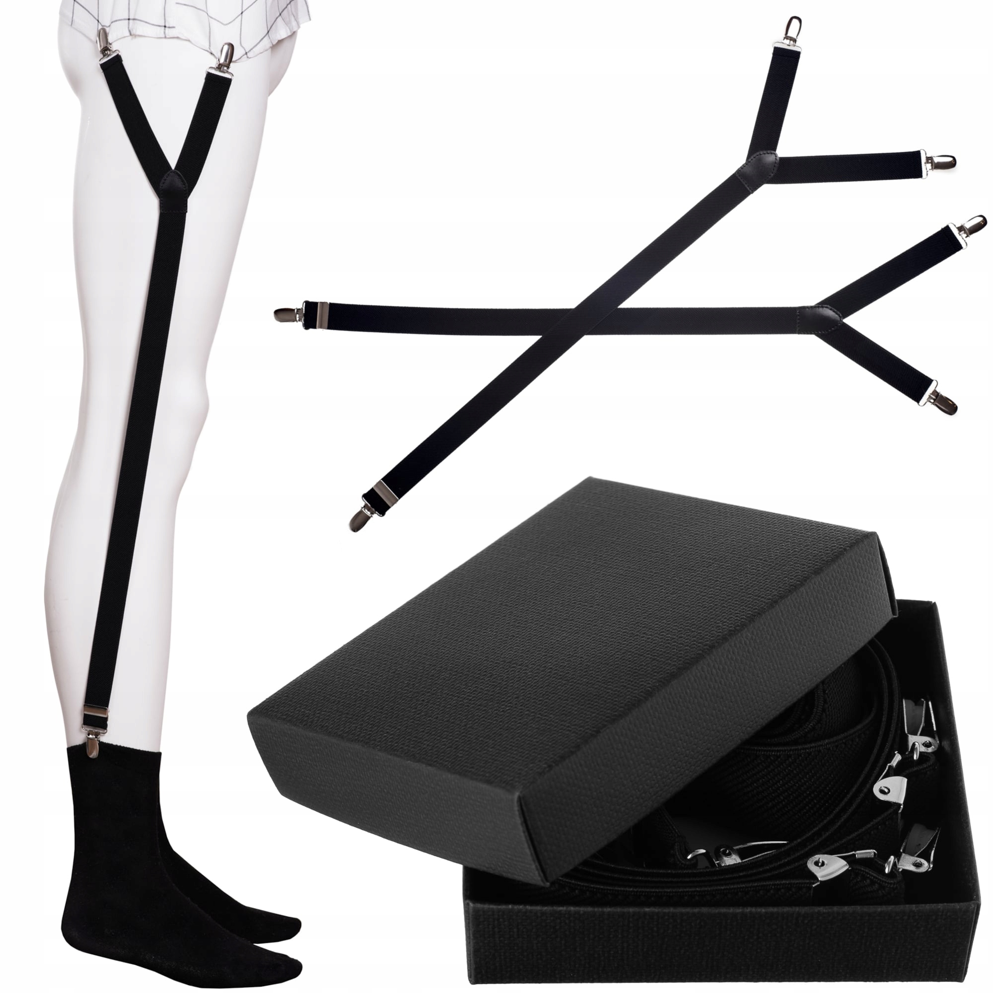 

Szelki do utrzymania koszuli i skarpet Pl +pudełko