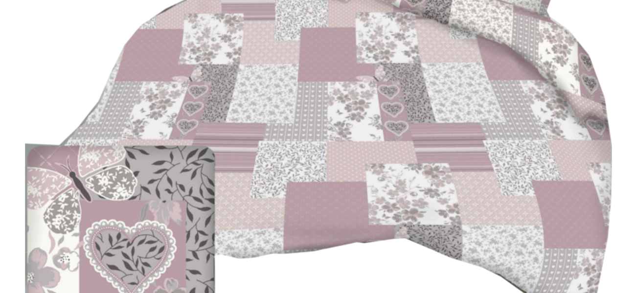Tkanina gruba kora bawełniana 100% patchwork pudrowy serca 137Npu