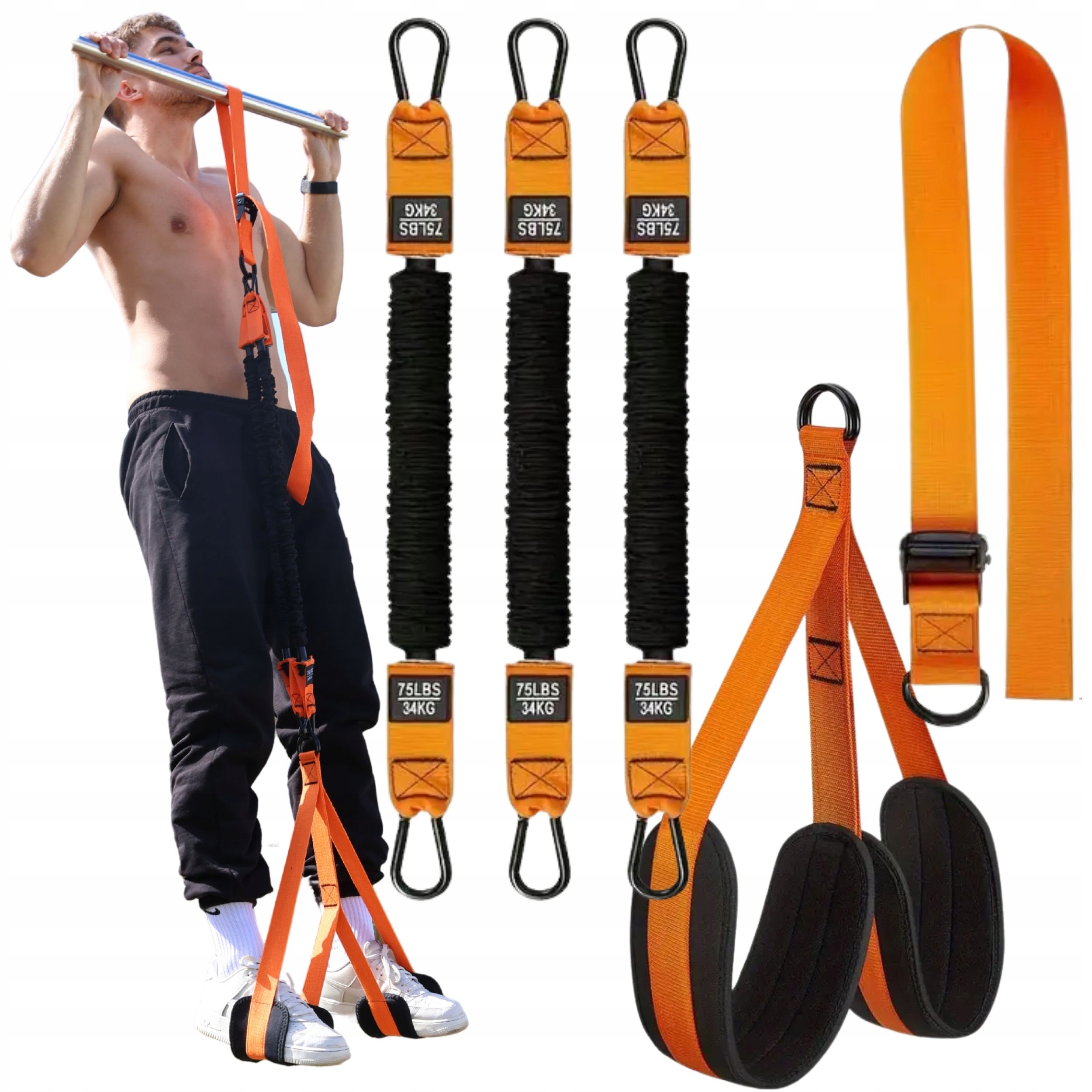 Popruhy pro zvedání, tréninkové pásy nastavitelné, 75-225 lbs