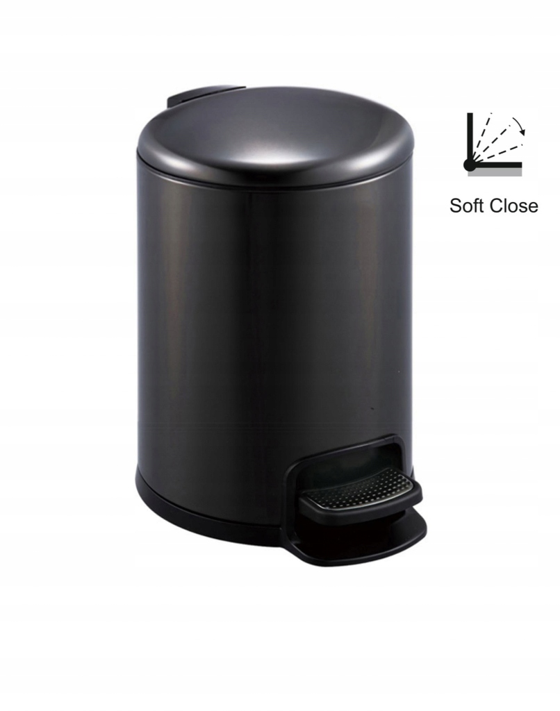 Stella Pedálový koš Premium, kulatý, 8L, černý mat 20.20108-M