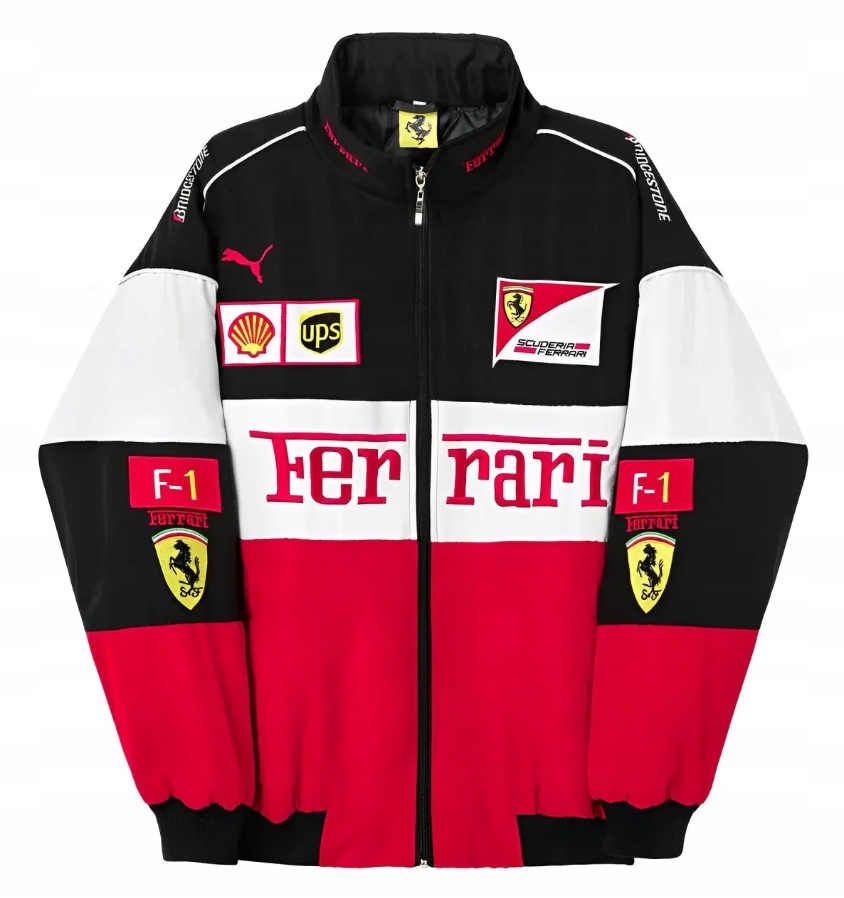 Ferrari Vintage F1 Racing závodní bunda Bomber Bílá XL Unisex