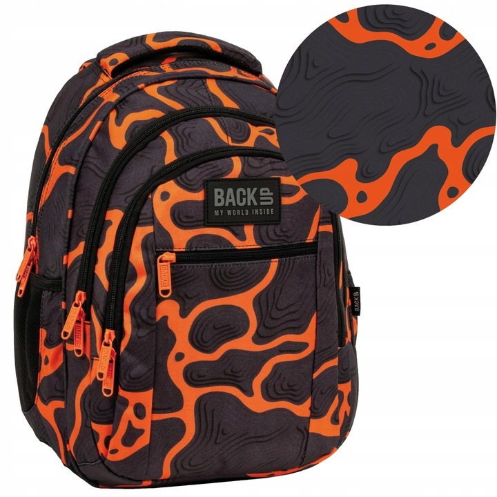 Plecak Szkolny Młodzieżowy Wielokomorowy Back Up Lava Magma