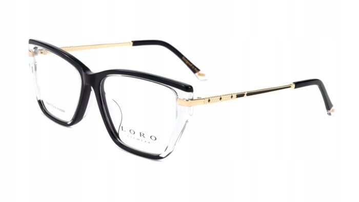 Oprawki Okulary Loro Eyewear Medina L2 damskie czarne kocie