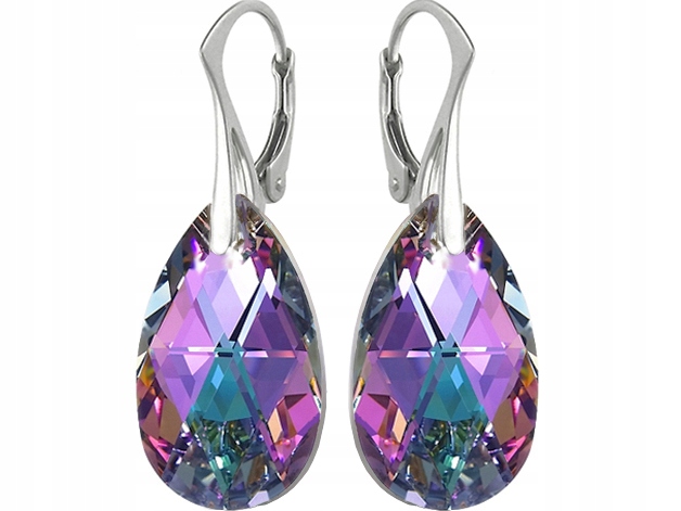

Kolczyki Srebrne Z Kryszt. Swarovski Migdał 22mm