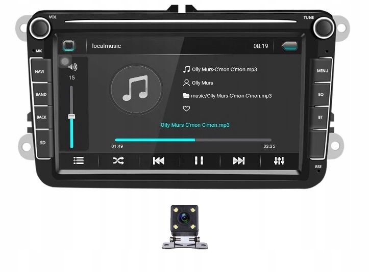 RADIO 2 DIN ANDROID VW GOLF PASSAT SKODA SEAT+KAM