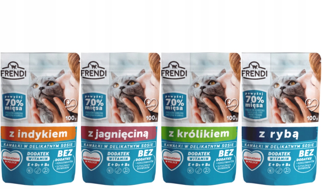 Levně MIX Krmiva Pro Kočky Frendi 100G x 96 Kusů Káva Bonus!!!