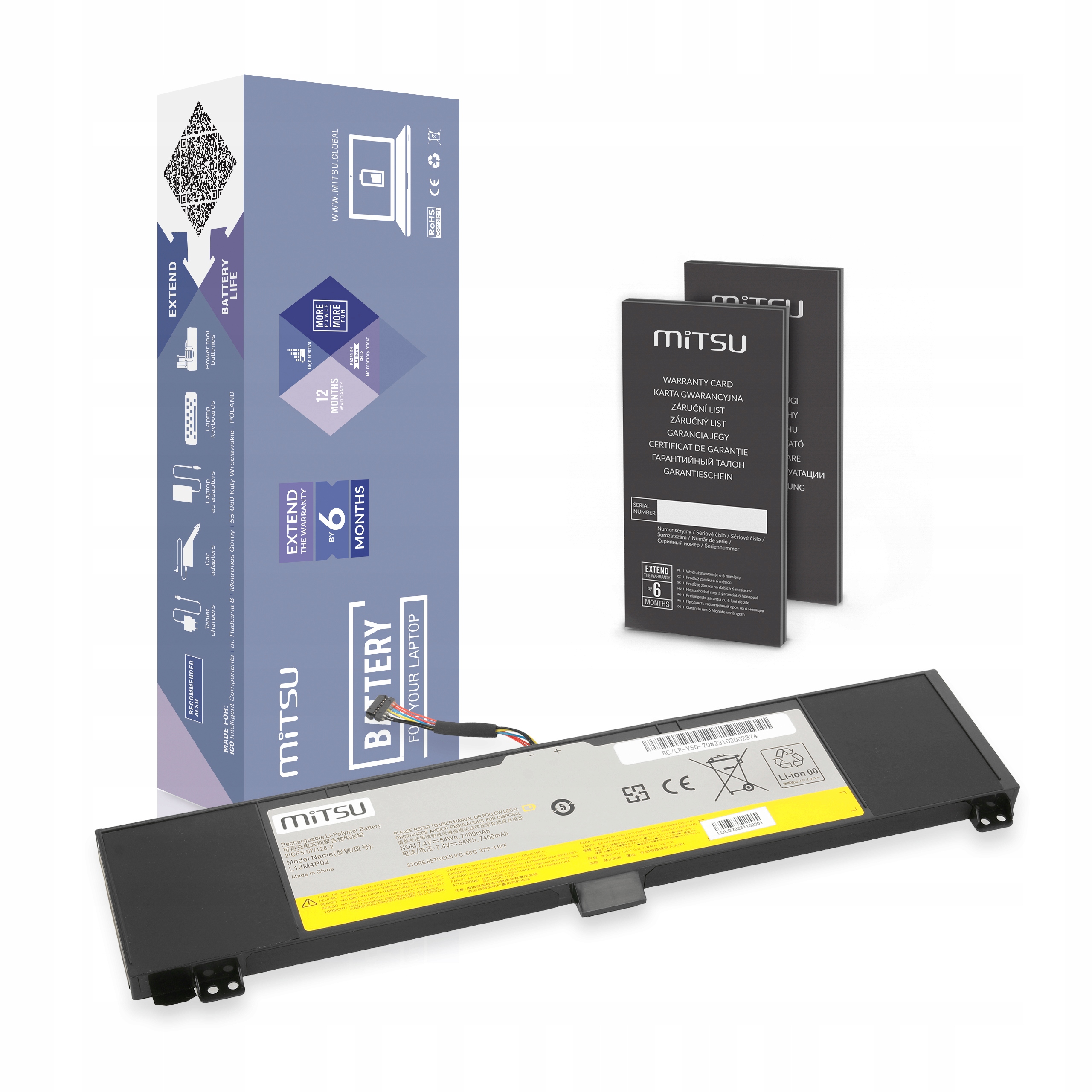 Bateria L13M4P02 do Lenovo Y50-70 Y50-80 Y70-70