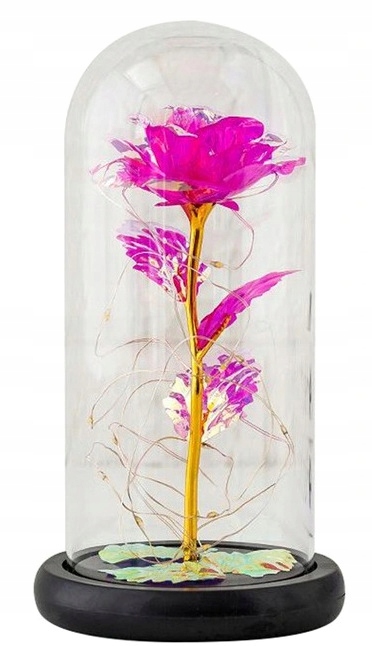 WIECZNA RÓŻA W SZKLE ŚWIATEŁKA LED flower box rose Marka Norimpex