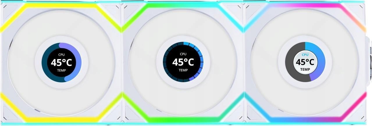 Wentylator Lian Li Uni Fan Sl Wireless LCD 120 Reverse Blade 3-pack biały