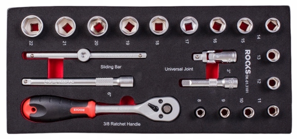 ROOKS ZESTAW NARZĘDZIOWY 3/8", 20 CZ