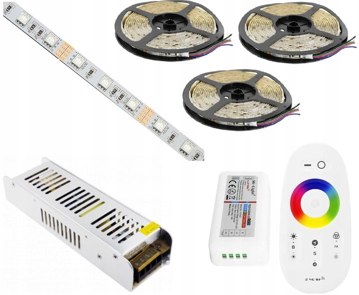 

Zestaw 15m Tasma 900 Led Rgb 5050 Pilot Dotyk Zas