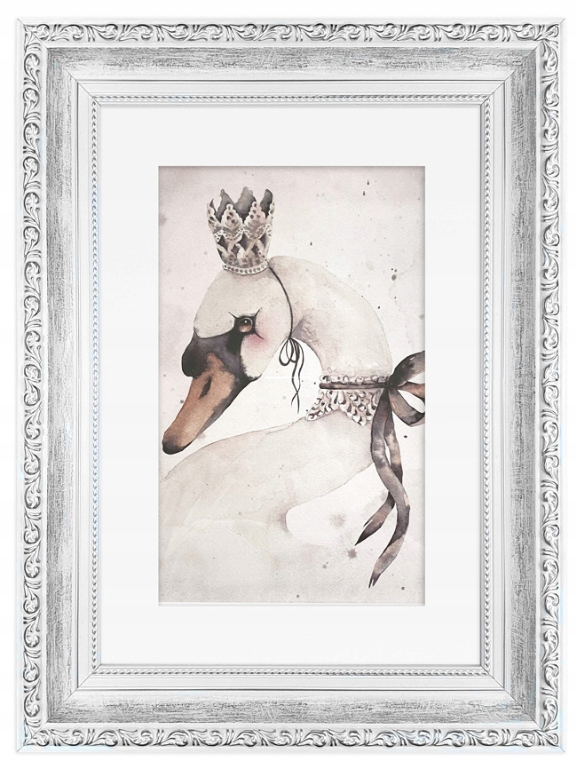 

Ramka na zdjęcie 21x29,7 pp 15x21 Biało srebrna