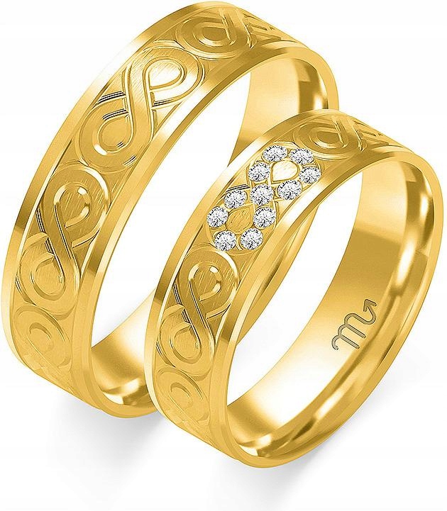 Zlaté svatební snubní prsteny jemné 14K 585 vel. 14 15 16, jedinečná zlatá kolekce