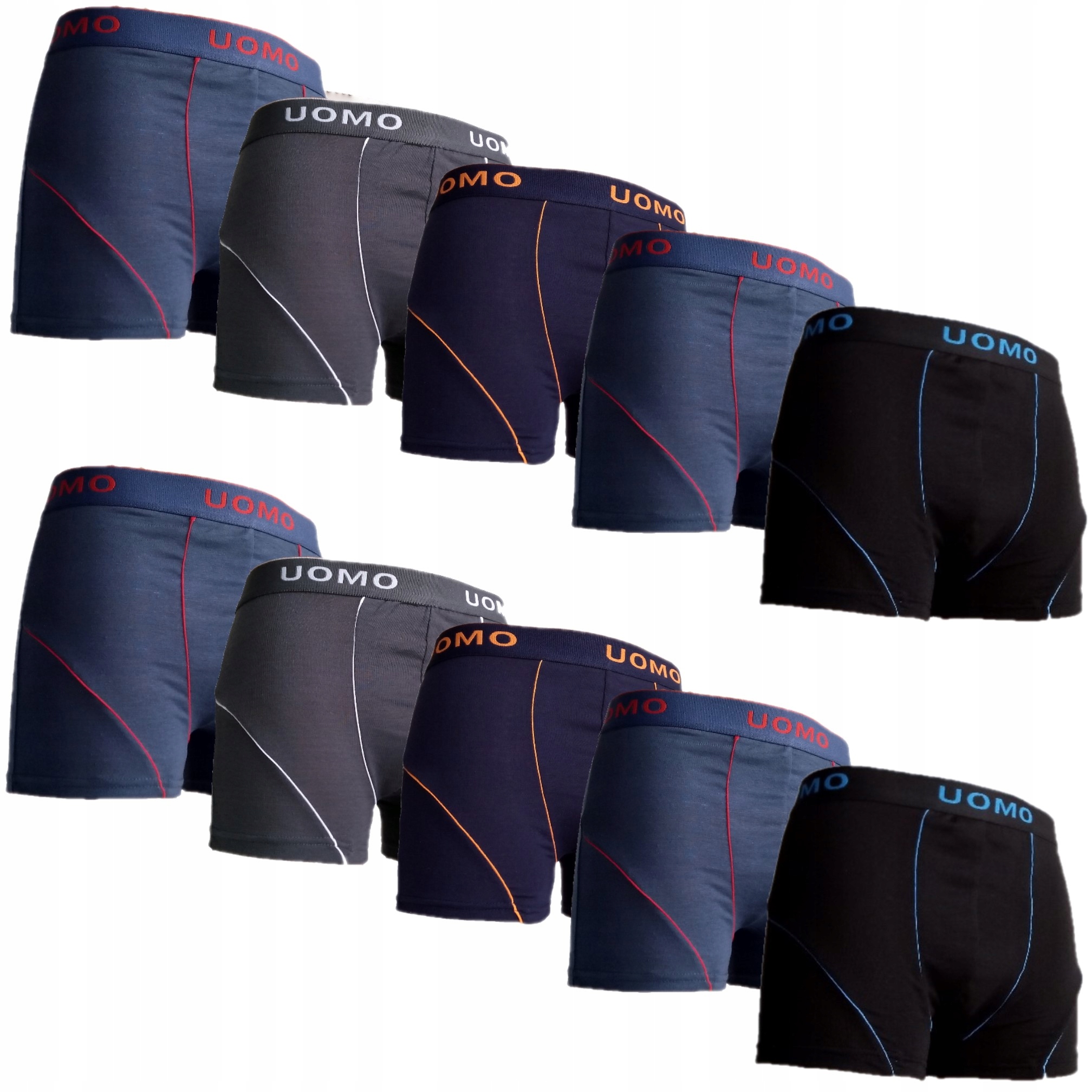 

10 x Zestaw Bokserki Uomo Majtki Bawełna XL/XXL
