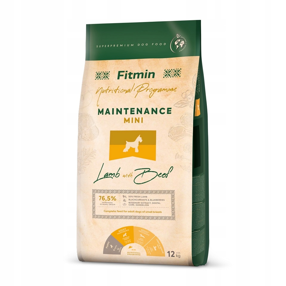 Levně Fitmin Dog Nutritional Programme Mini Maintenance Jehněčí & Hovězí krmivo 12 kg