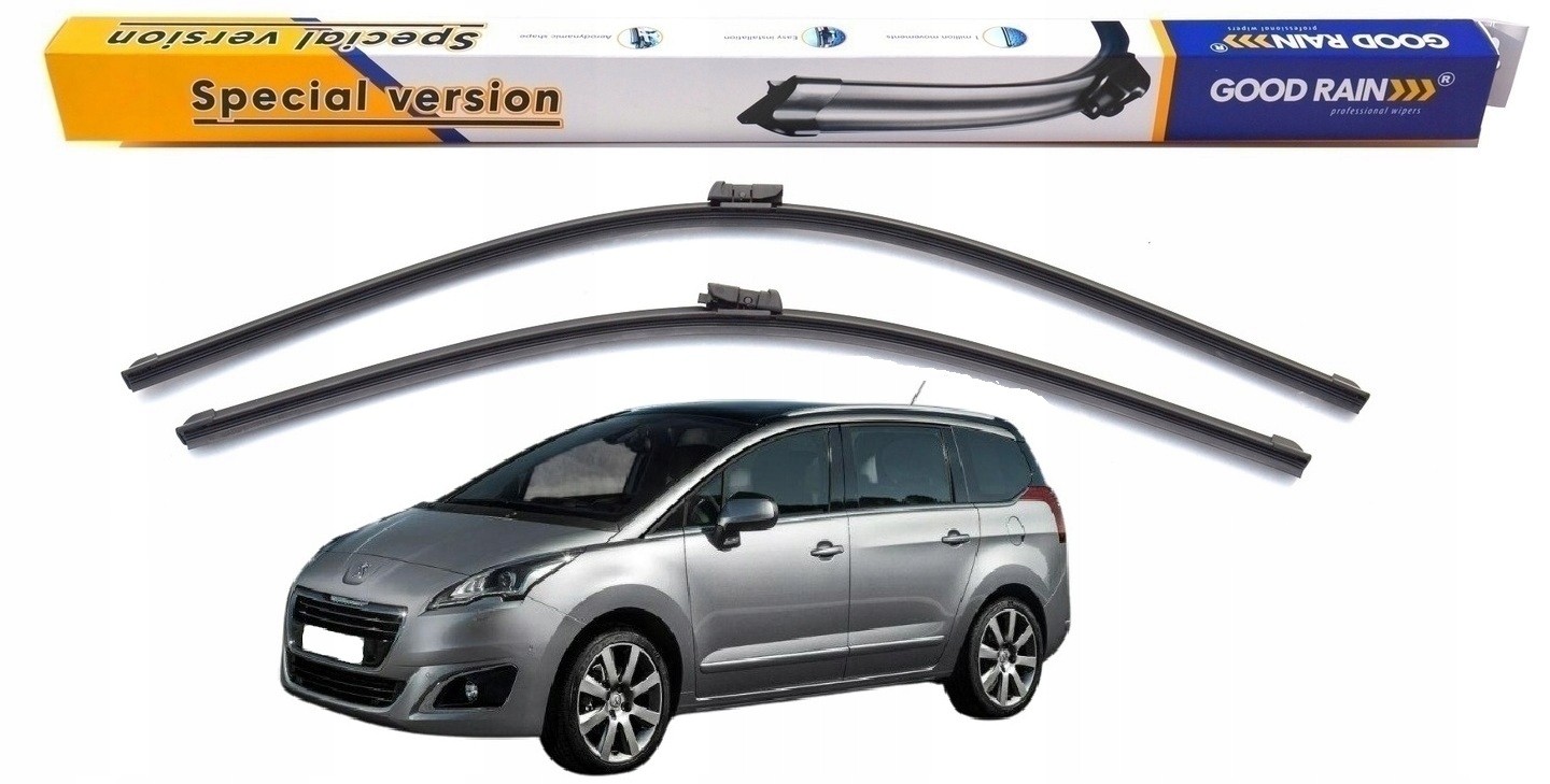 Nowe Pióro 2x Komplet Przód Wycieraczki Płaskie Peugeot 3008 5008 od 2009-