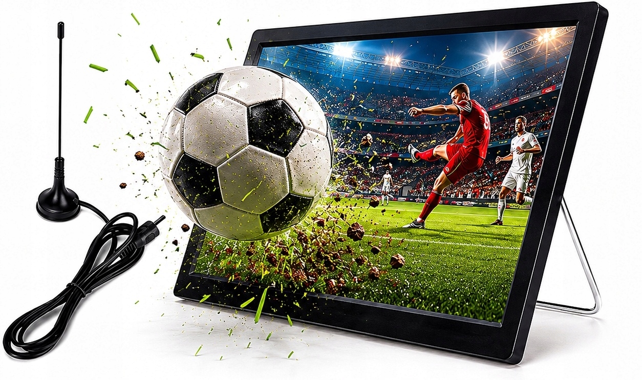 Prenosný Automobilový Televízor 14" 12V/24V/230V DVB-T2 Karavan
