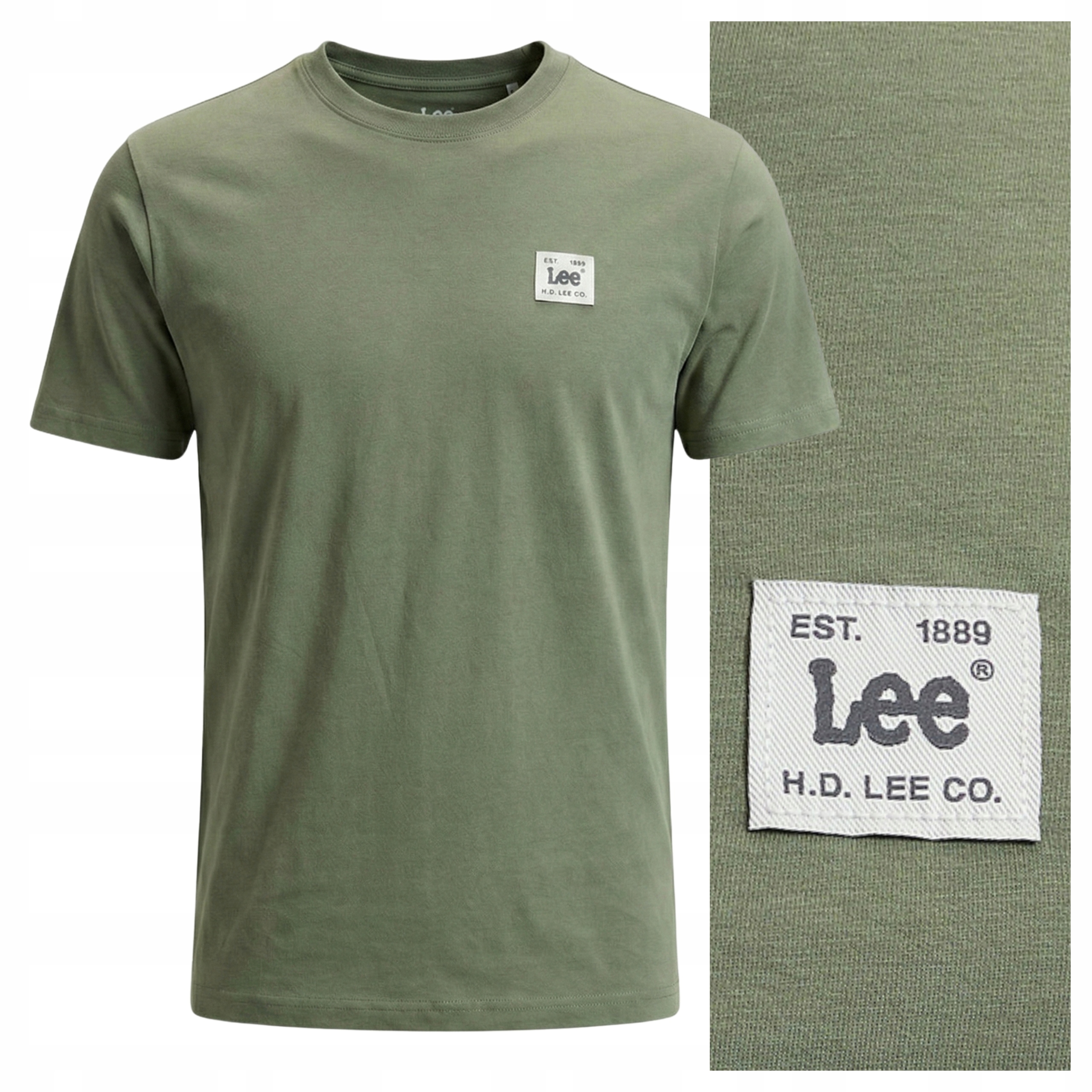 Tričko Pánské Lee Woven Label Tee Zelené tričko s krátkým rukávem XL