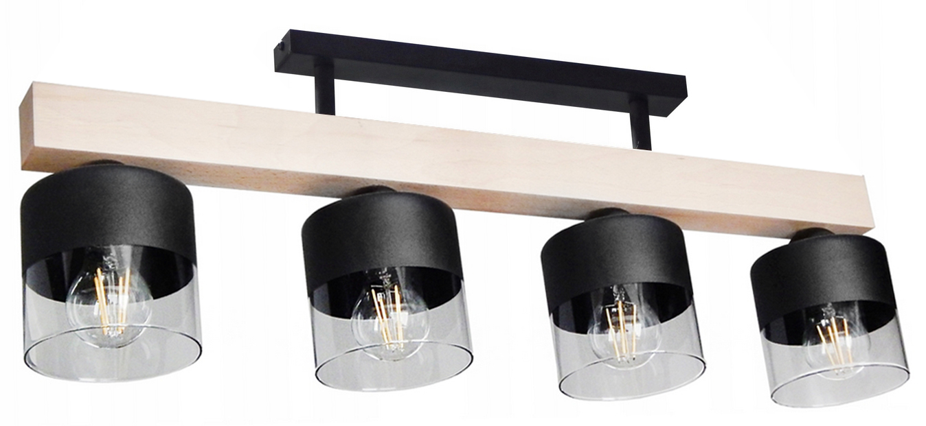 Závesné Svietidlo Stropné Svietidlo Led 4PLCS Drevo Sklo Obývacia Izba Kuchyňa Kancelária