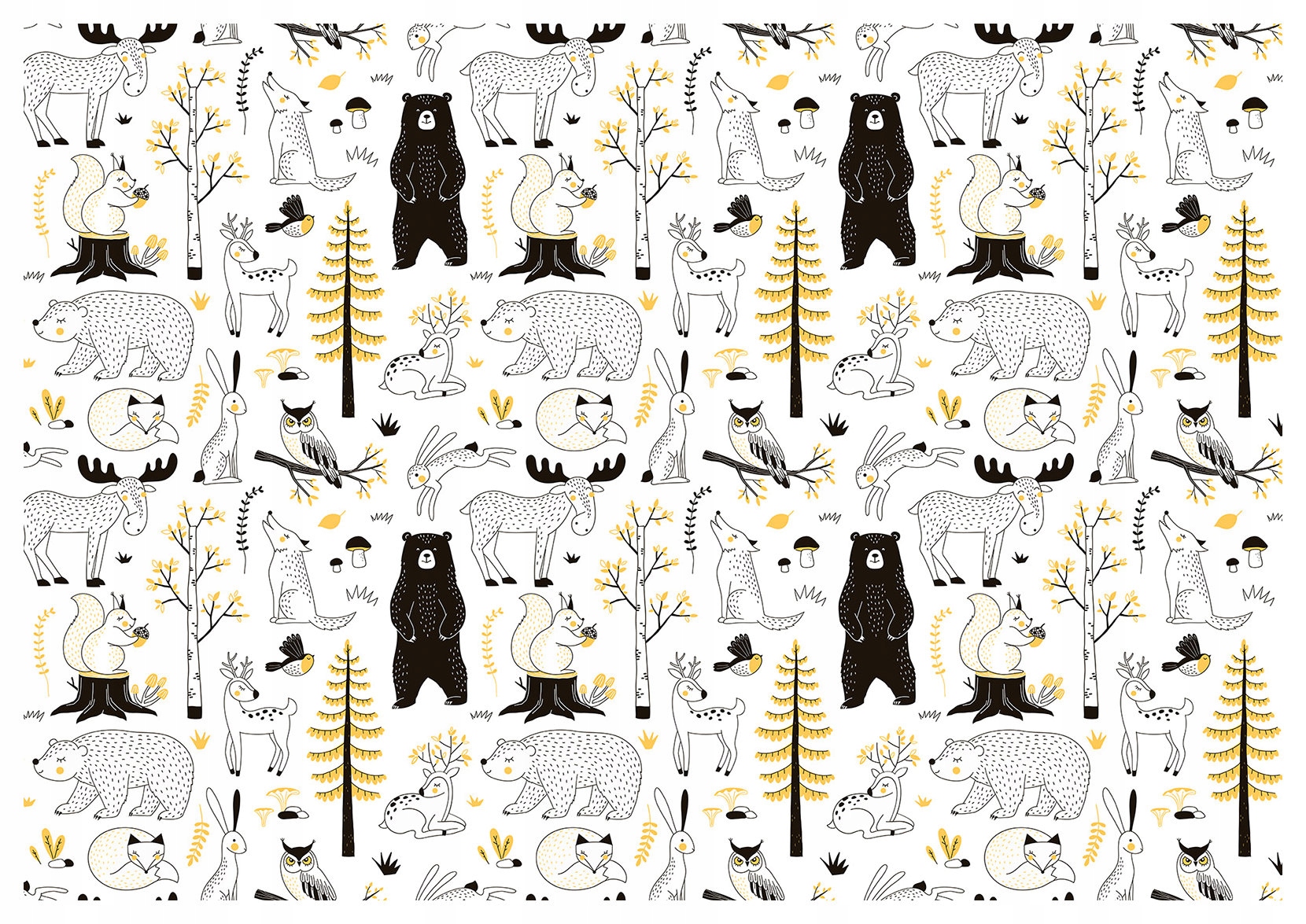 Fototapeta Lesné zvieratá čiernobiele medvede jelene 520x318 lepidlo