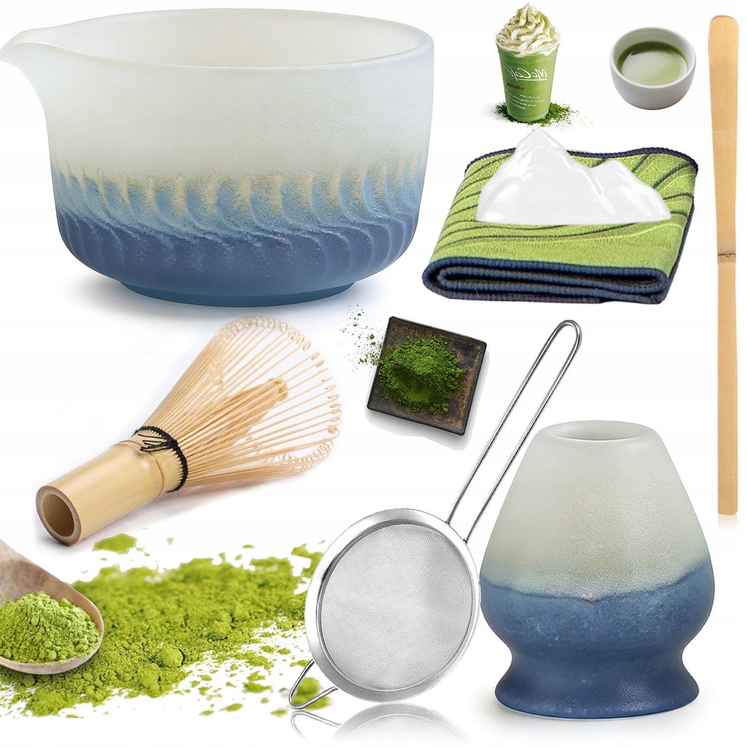 Levně Bambusový Dárková Sada Na Čaj Matchy Chashaku Ideální Dárek 7KS