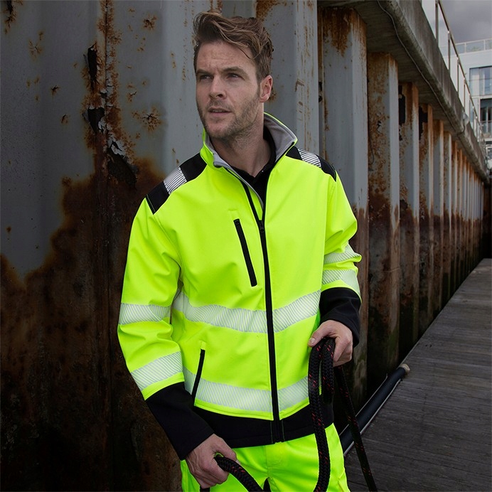 Kurtka robocza odblask Ripstop Softshell żółta 4XL