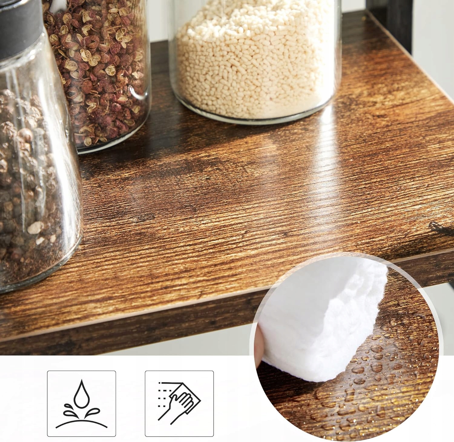 Regał STOJAK półka do kuchni 2 POZIOMY na przyprawy 42x18x43 blat organizer Kolor mebla czarny