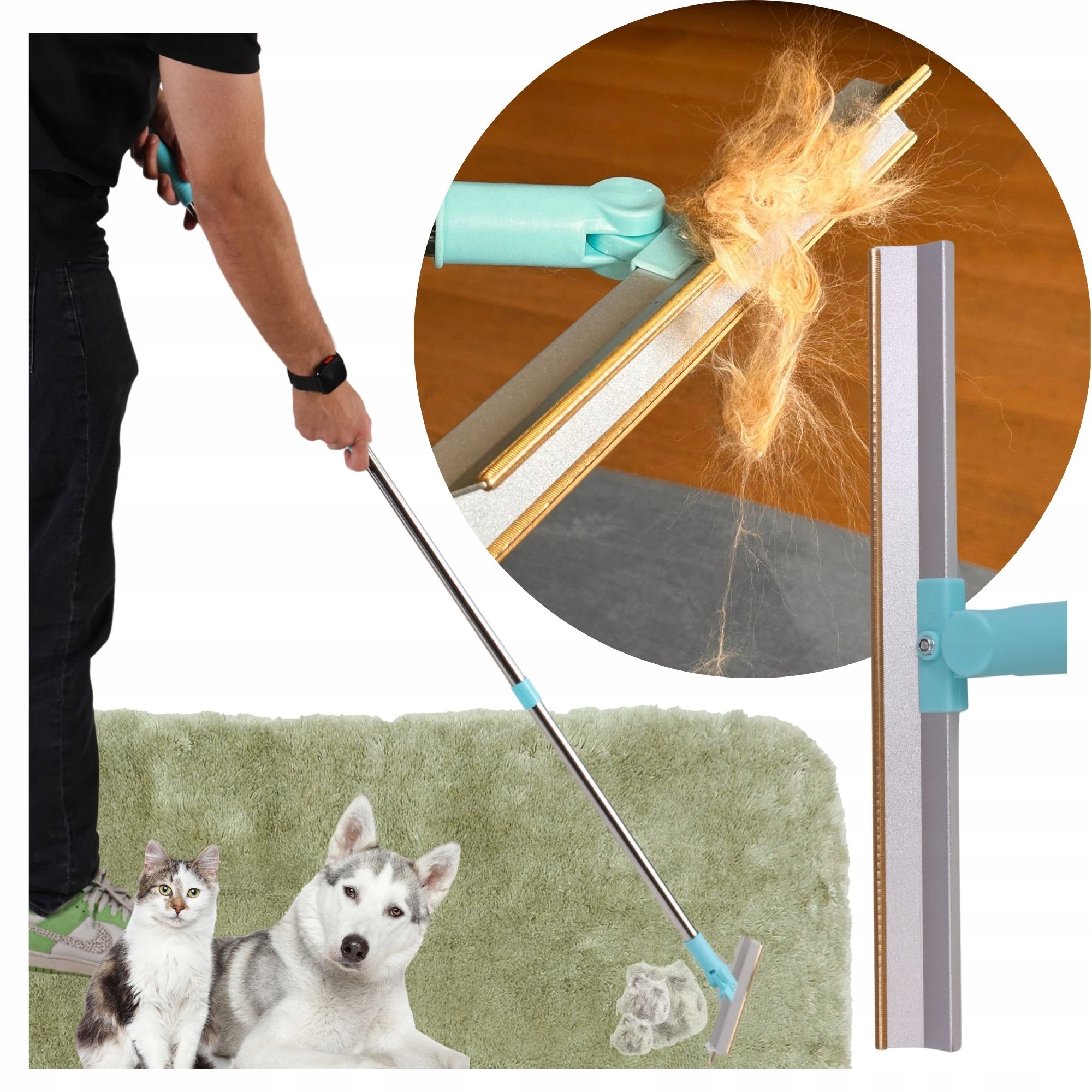 Levně Kartáč Na Odstraňování Chlupů Žmolků Kočky Psa Z Pohovky Koberce, Manuální, Pevný