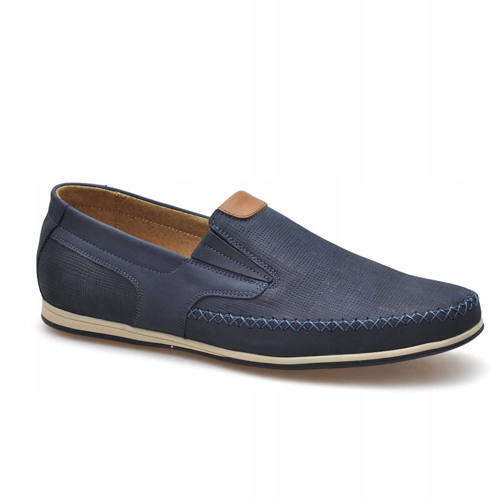 

Mokasyny Krisbut 5280-2-9 Niebieskie nubuk 41