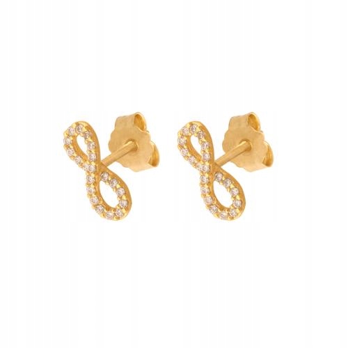 Zlaté 585 náušnice s motivem znamení nekonečna jako dárek k Valentýnu