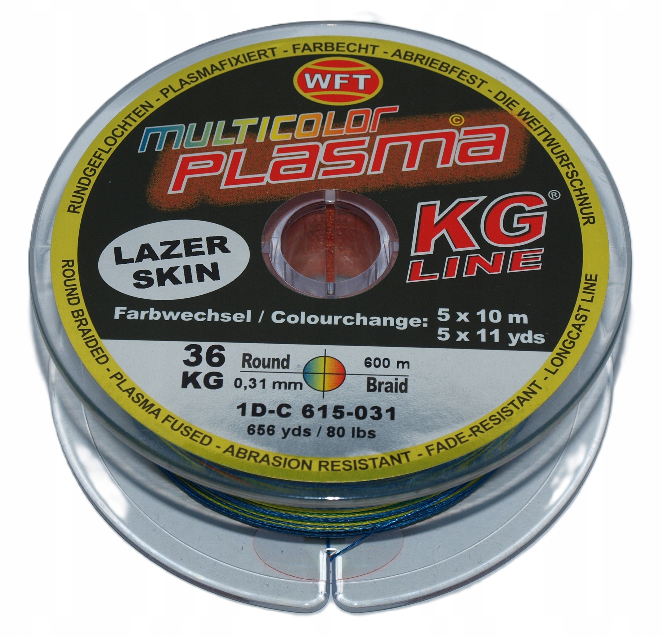 Plecionka Wft Plasma multicolor, tęczowa, 0,31mm 600m 36kg