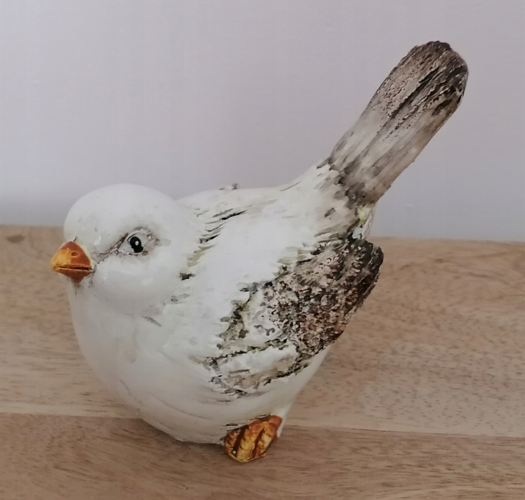 Piękna Figurka Ptaszek Biały duży 2