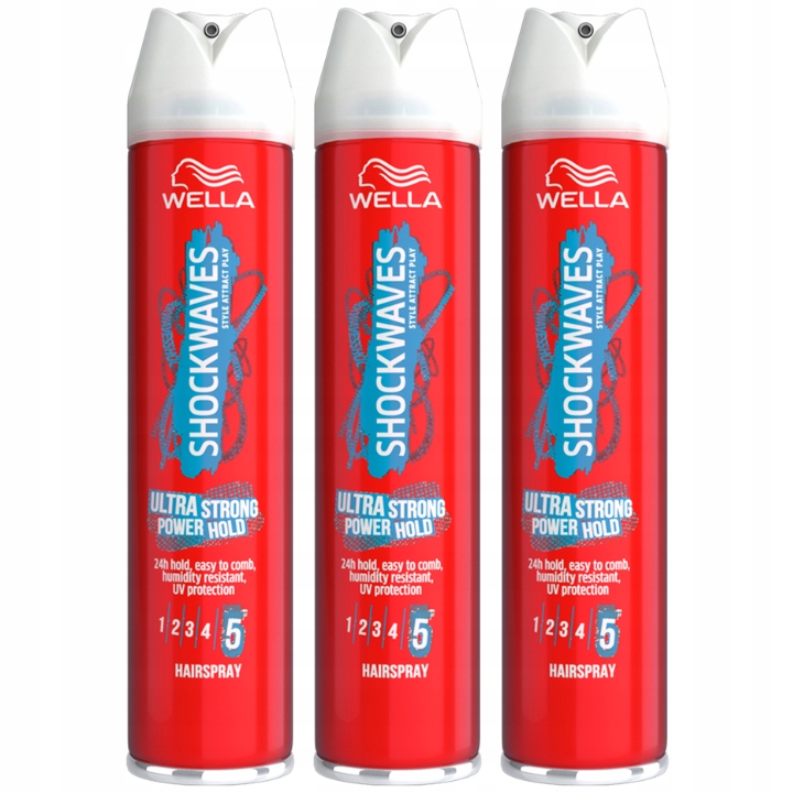 Wella Shockwaves Lakier Ultra Strong 250ml x3