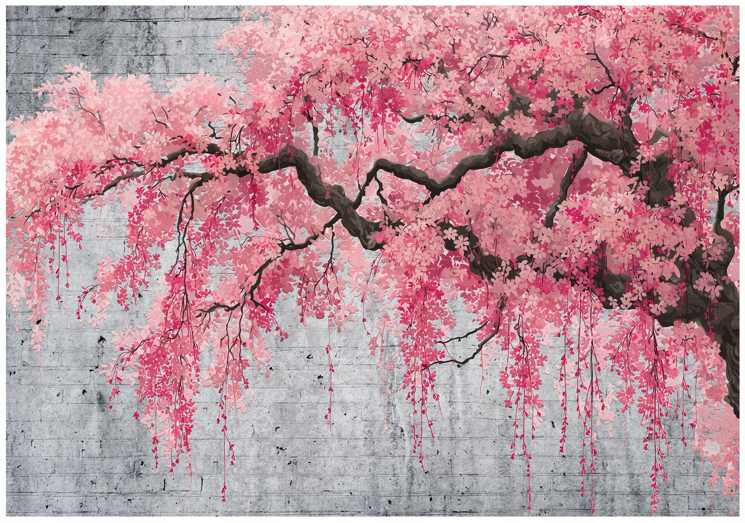 Fototapeta Růžový Strom Beton Tapeta Do Předsíně Obývacího Pokoje Kanceláře 250x175