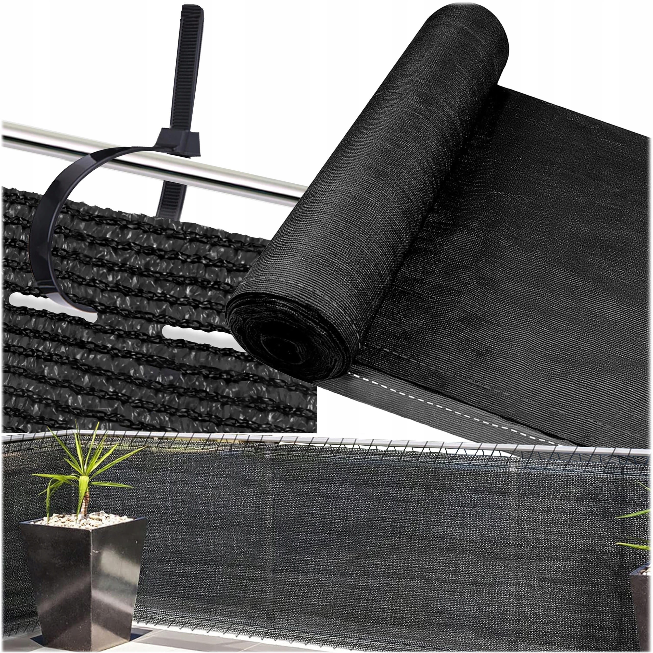 Siatka cieniująca na płot Realne Ceny antracytowa 1,5x25 m